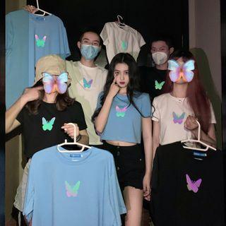 Couple Matching Butterfly Print Short-sleeve T-shirt