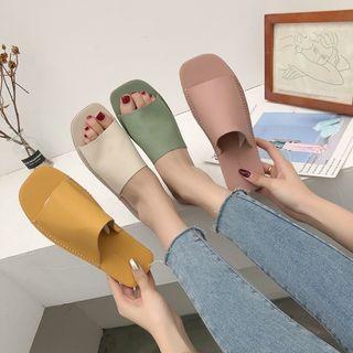 Plain Flats Slide Sandals
