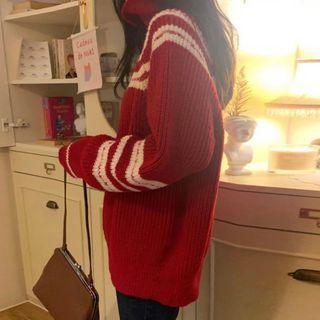 Turtle Neck Sweater Red - One Size