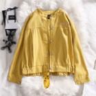 Printed Applique Button-up Jacket