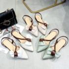 Ribbon Pointy-toe Slingback Flat Mules
