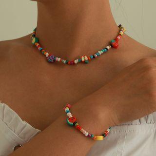 Fruit Bead Choker / Bracelet / Set