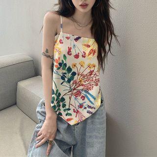 Floral Print Camisole Top Floral Print - White - One Size