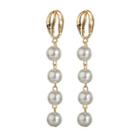 Alloy Shell Faux Pearl Dangle Earring Gold - One Size