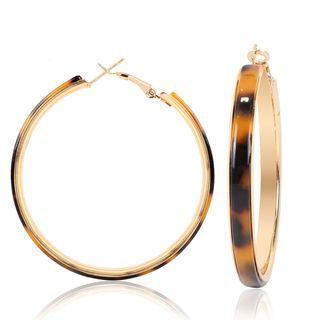 Acrylic Hoop Earring 1 Pair - Brown - One Size