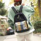 Set: Striped Canvas Backpack + Pouch