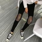 Perforated Skinny Pants