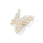 Butterfly Faux Pearl / Rhinestone Alloy Hair Clamp