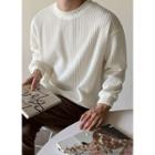 Crew-neck Rib Knit Pullover