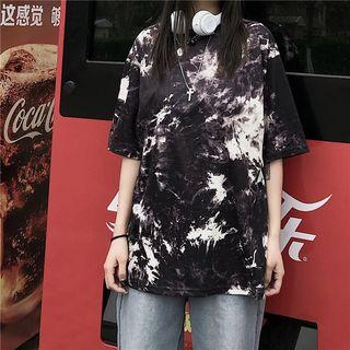 Couple Matching Tie Dye Short-sleeve T-shirt As Shown In Figure - One Size