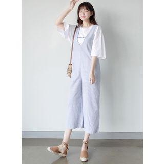 Stripe Wide-leg Jumpsuit