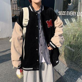 Two-tone Loose-fit Baseball Jacket