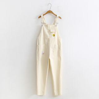 Smiley Face Embroidery Jumper Pants