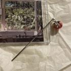 Peach Alloy Hair Stick Silver & Pink - One Size