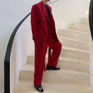 Double-breasted Blazer / Wide-leg Dress Pants / Set