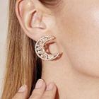 Non-matching Moon & Star Earring 1 Pair - Non-matching Moon & Star Earring - One Size