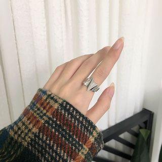 925 Sterling Silver Irregular Open Ring Irregular - Silver - One Size