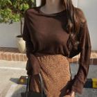 Extra-long Sleeve Wool Blend T-shirt