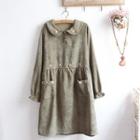 Pocketed Corduroy Long-sleeve Dress