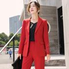 Single-breasted Blazer / Straight Leg Dress Pants / Set