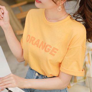 Pastel Letter-printed T-shirt