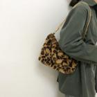 Fluffy Leopard Print Chain Shoulder Bag
