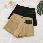 Mock Two-piece Plain Shorts