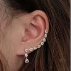 Rhinestone Alloy Earring 1 Pc - Rhinestone Alloy Earring - Left Ear - Silver - One Size