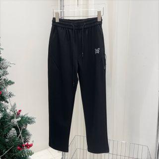 Butterfly Embroidered Drawstring Pants