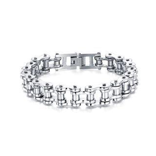 Fashion Personality Bicycle Chain 316l Stainless Steel Short Bracelet Silver - One Size