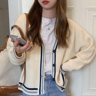 Striped Cardigan Off-white - One Size