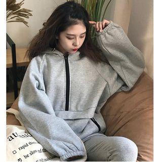 Set: Oversized Hoodie + Drawstring Waist Shorts
