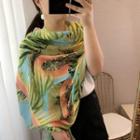 Tropical Printed Tassel Shawl As Shown In Figure - One Size