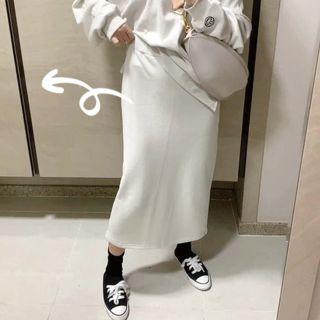 Band-waist Cotton Long Skirt