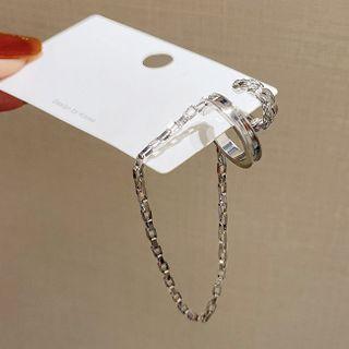 Chained Sterling Silver Cuff Earring 1 Pc - E2898 - 925 Silver - Silver - One Size