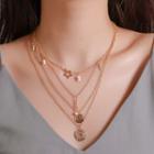 Pendant Star Layered Necklace 01 - 2231 - Gold - One Size