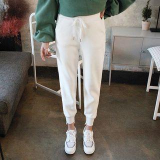 Cutout-hem Brushed-fleece Lined Sweatpants