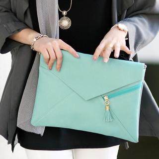 Zipper-accent Envelope Clutch