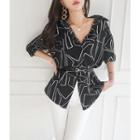 Geo Print Silky Shirt