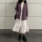 Button Blazer / Long-sleeve Midi Shirtdress