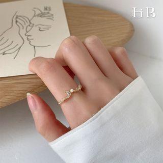 Faux Pearl Rhinestone Moon Ring As Shown In Figure - One Size