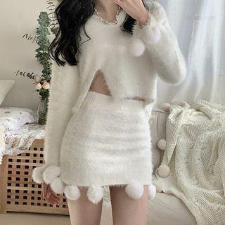 Bobble Knit Top / Pencil Skirt