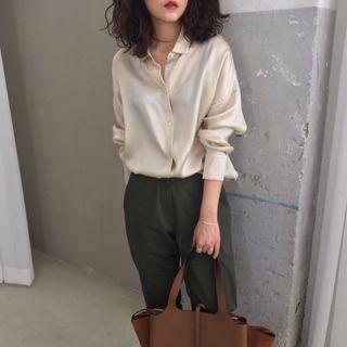 Long-sleeve Plain Shirt / Harem Pants
