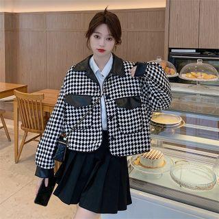 Checkerboard Single-breasted Jacket