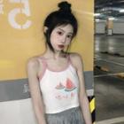 Watermelon Print Camisole Top White - One Size