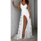 Spaghetti Strap A-line Lace Wedding Gown