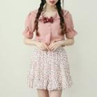 Strawberry Chiffon Miniskirt