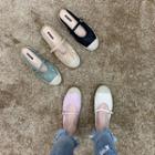 Shirred Strappy Flat Espadrille Mules