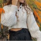 Crop Sweater White - One Size