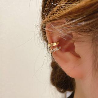 Set Of 2: Geometry Ear Cuff Set Of 2 Pcs - Gold - One Size